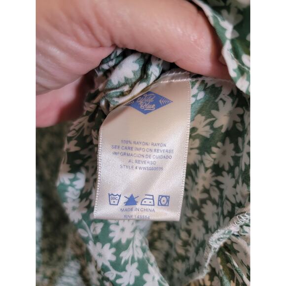 Wild Blue x Sadie Robertson Floral Off Shoulder Mini Dress Green and White Large - Picture 4 of 6